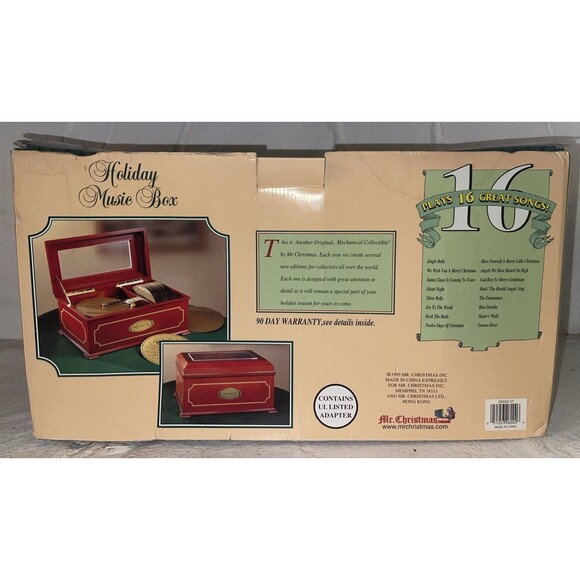 1999 Mr. Christmas Classic Wooden Music Box with 16 Discs! New! - Picture 2 of 6